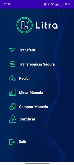 Pantalla principal de la aplicación Litra