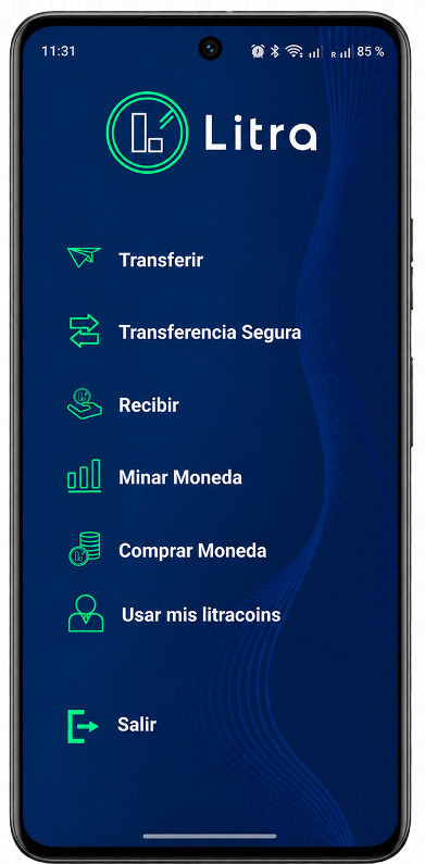 Pantalla de la app de Litra